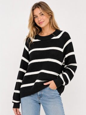 Striped Seed Stitch Sweater